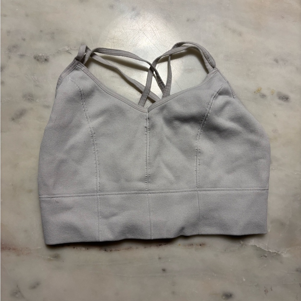 Women's Strappy Gray workout bra